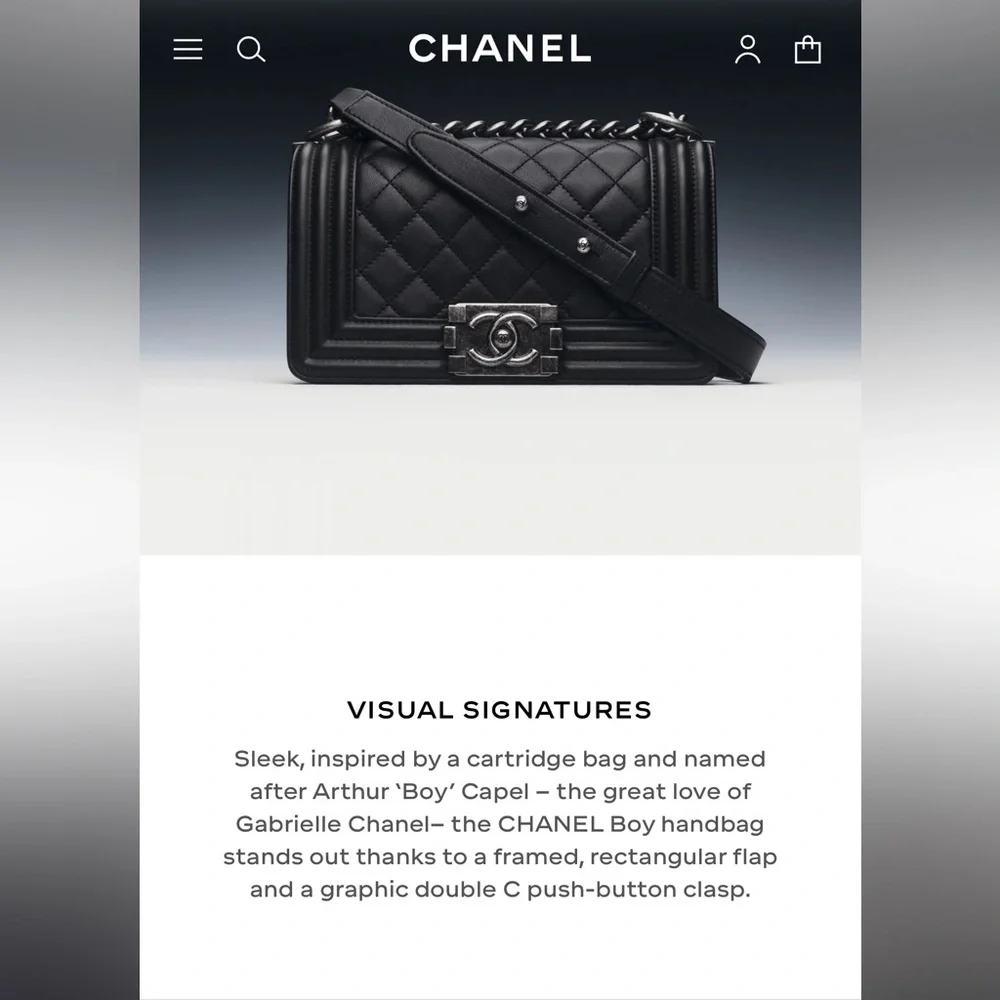CHANEL BOY LEATHER flap Bag BLK Medium SHW